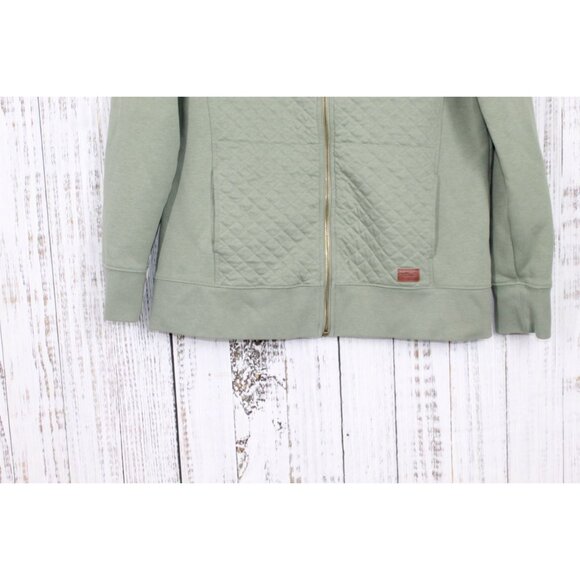 LL Bean Quilted Full Zipper Sweatshirt Sea Green Size Large - Picture 3 of 12